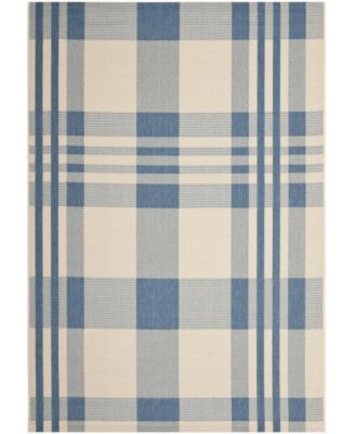 Courtyard CY6201 Beige and Blue 8' x 11' Outdoor Area Rug