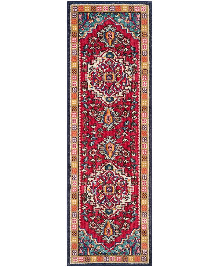 Safavieh Monaco Red and Turquoise 2'2" x 6' Runner Area Rug Macy's