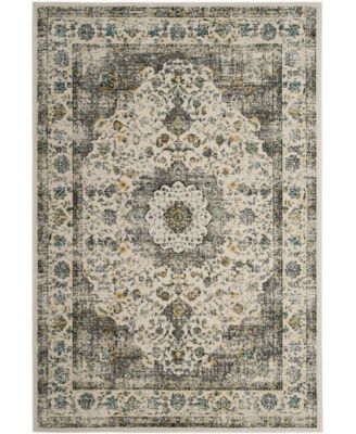 Evoke EVK220 Gray and Gold 5'1" x 7'6" Area Rug
