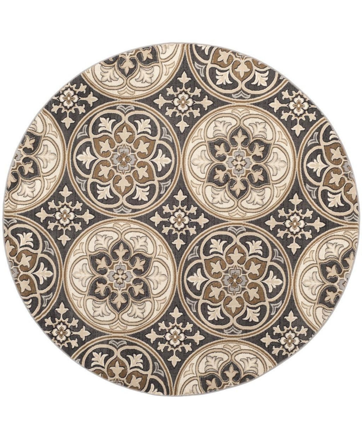 Safavieh Lyndhurst Light Gray and Beige 8' x 8' Round Area Rug - Grey Group