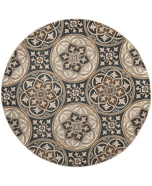 Safavieh Lyndhurst Slate Blue And Beige 8 X 8 Round Area Rug Reviews Rugs Macy S