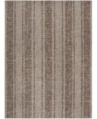 Courtyard CY8736 Light Beige and Light Brown 8' x 11' Sisal Weave Outdoor Area Rug