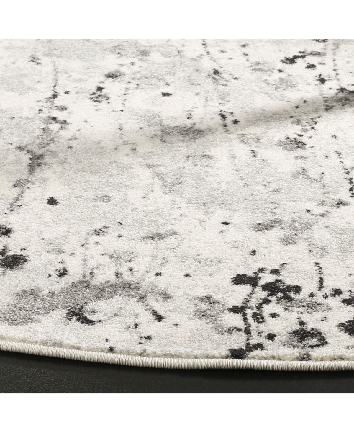 Safavieh Evoke EVK284and Gray Round Area Rug - Ivory