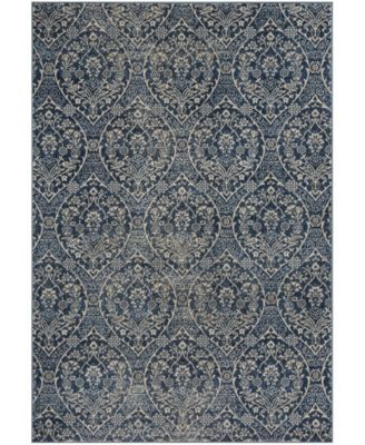 Brentwood BNT860 Navy and Light Gray 5'3" x 7'6" Area Rug