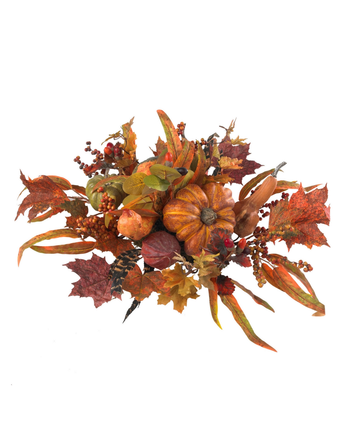 Nearly Natural Harvest Centerpiece In Orange