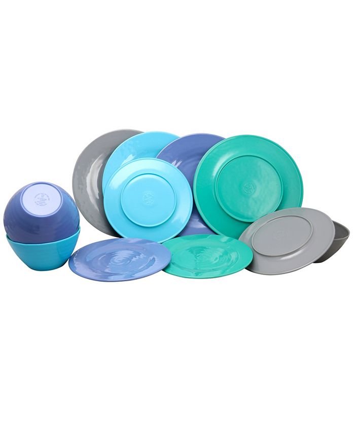 Laurie Gates Brist 12 Piece Melamine Dinnerware Set Macy's