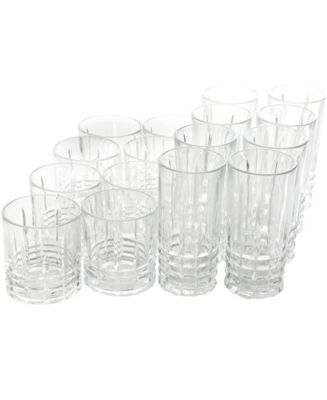 GIBSON HOME Jewelite 16-Piece Tumbler and Double Old Fashioned