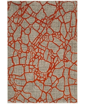 Safavieh Porcello Light Gray and Orange 6' x 9' Area Rug