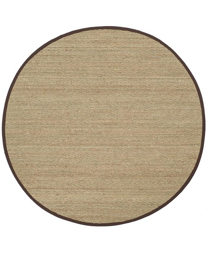 Safavieh Natural Fiber Natural and Dark Brown 6' x 6' Sisal Weave Round Area Rug Macy's