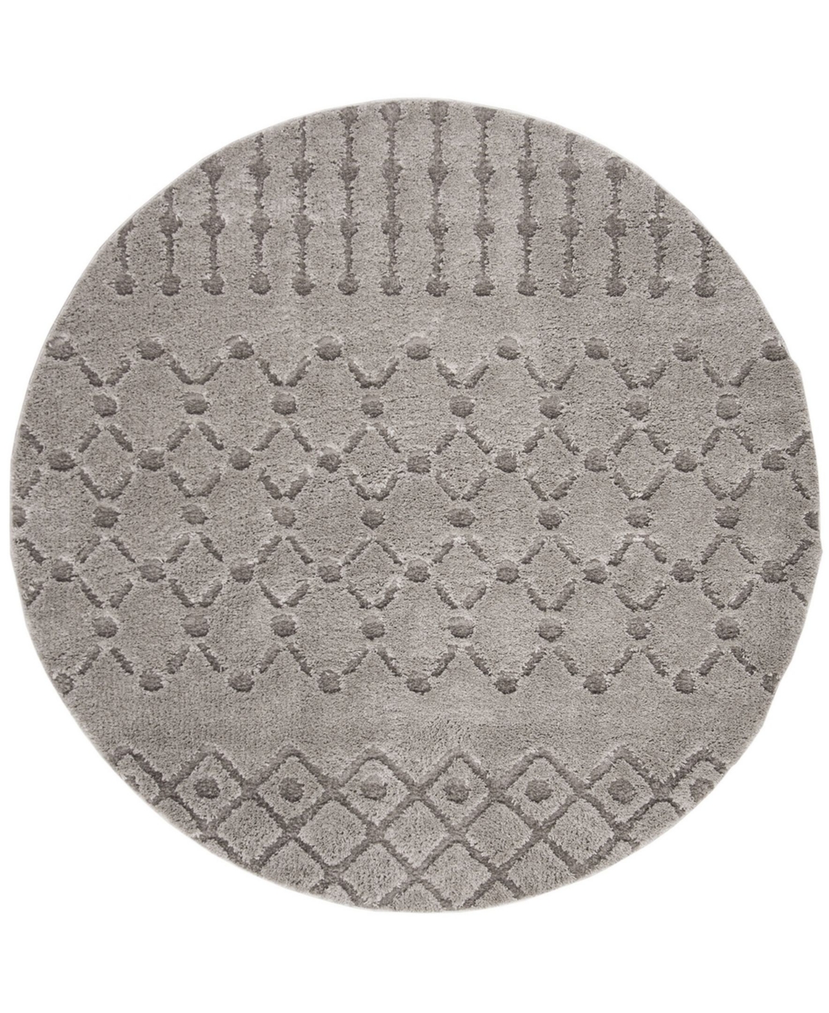 Safavieh Sparta Gray 6'7in x 6'7in Round Area Rug - Grey