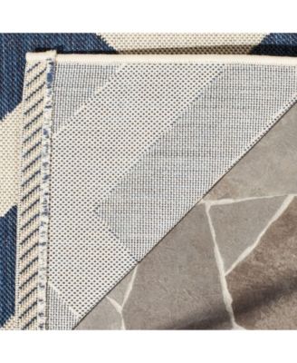 Courtyard CY6244 Navy and Beige 5'3" x 7'7" Sisal Weave Outdoor Area Rug