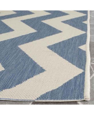Courtyard CY6245 Blue and Beige 8' x 11' Sisal Weave Outdoor Area Rug
