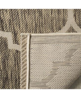 Courtyard CY6914 Brown and Bone 5'3" x 7'7" Outdoor Area Rug