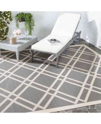 Courtyard CY6923 Anthracite and Beige 8' x 11' Sisal Weave Outdoor Area Rug