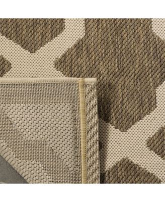 Courtyard CY6903 Brown and Bone 5'3" x 7'7" Outdoor Area Rug