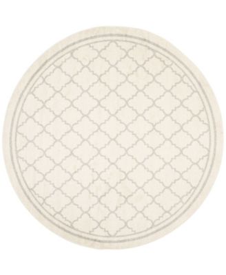 Amherst Beige and Light Gray 7' x 7' Round Outdoor Area Rug