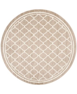 Amherst AMT422 Wheat and Beige 7' x 7' Round Outdoor Area Rug