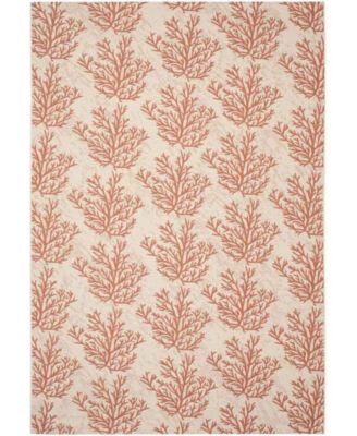 Courtyard CY6210 Beige and Terracotta 5'3" x 7'7" Sisal Weave Outdoor Area Rug