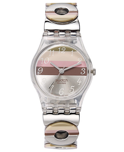 Swatch Watch, Women's Swiss Multi-Colored Enamel Stainless Steel Link Bracelet 25mm LK258G