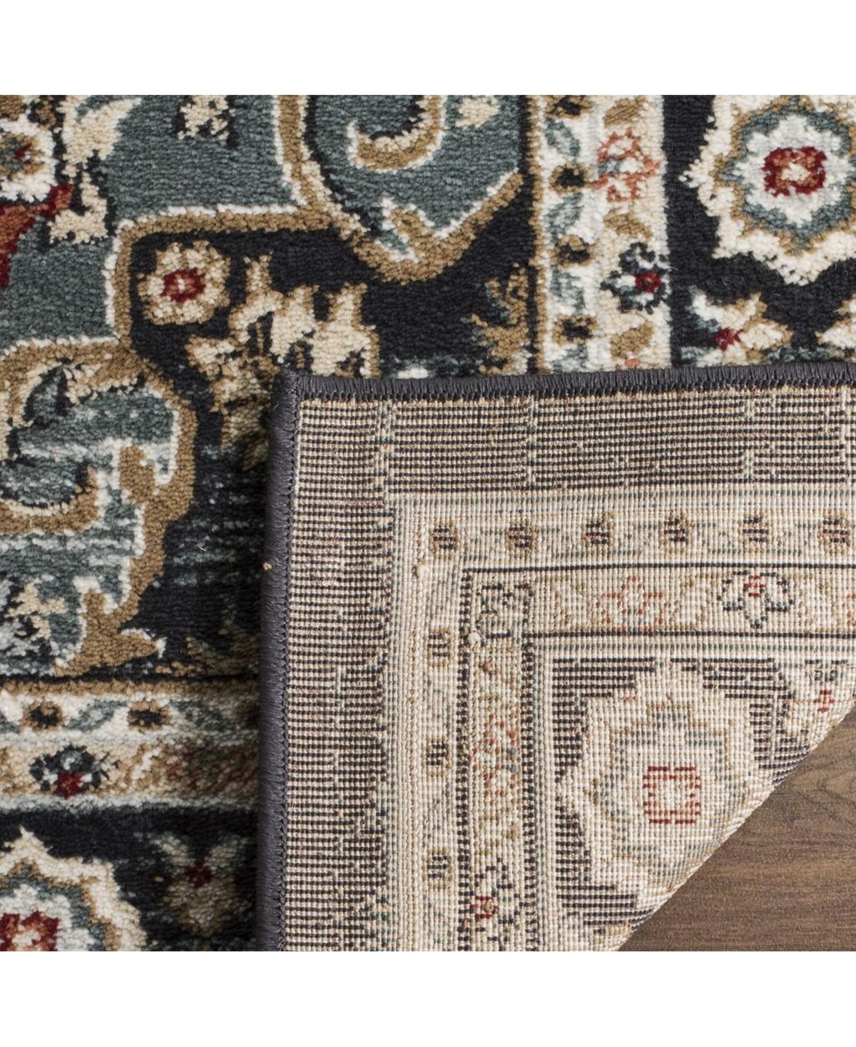 Safavieh Lyndhurst LNH338 Anthracite and Teal 5'3