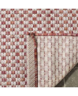 Courtyard CY8653 Rust and Light Gray 5'3" x 7'7" Sisal Weave Outdoor Area Rug