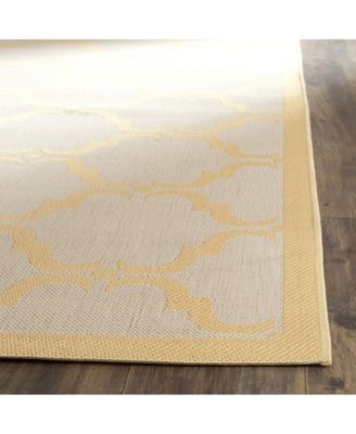 Courtyard CY6009 Beige and Yellow 5'3" x 7'7" Sisal Weave Outdoor Area Rug