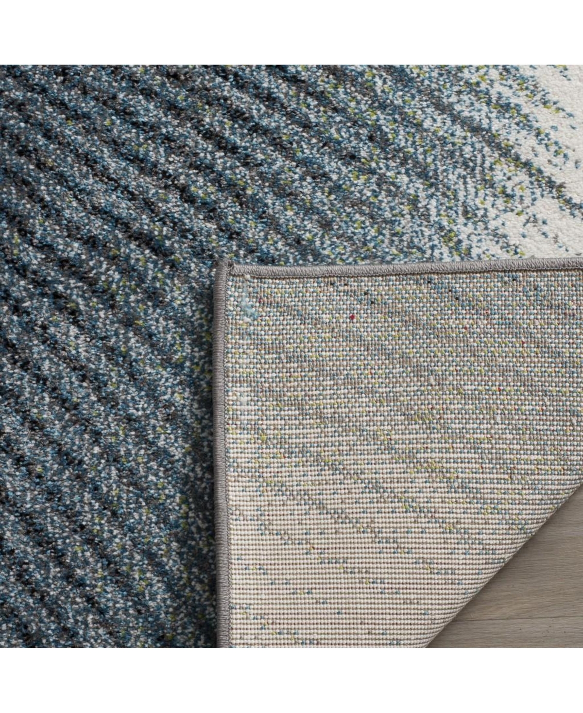 Safavieh Hollywood HLW715 Gray and Teal Area Rug -teal