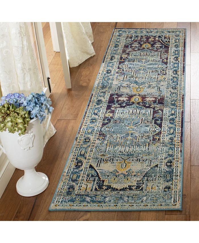 Safavieh Crystal Teal and Rose 2'2" x 7' Runner Area Rug & Reviews