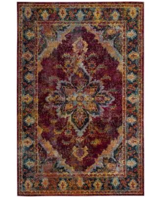 Crystal Ruby and Navy 5' x 8' Area Rug