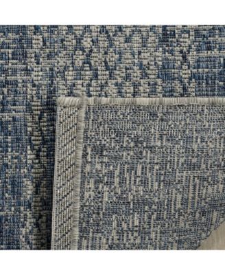 Courtyard CY8736 Light Gray and Blue 5'3" x 7'7" Sisal Weave Outdoor Area Rug