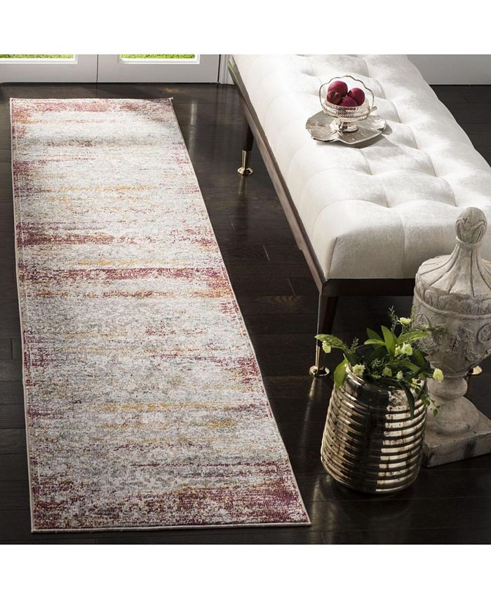 Safavieh Aria Red and Creme 2' x 8' Runner Area Rug - Macy's