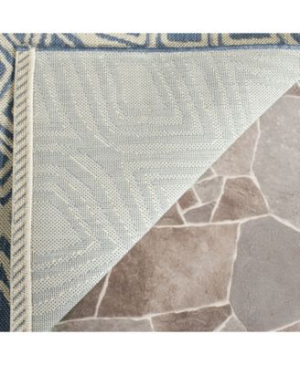 Courtyard CY6616 Blue and Beige 5'3" x 7'7" Sisal Weave Outdoor Area Rug