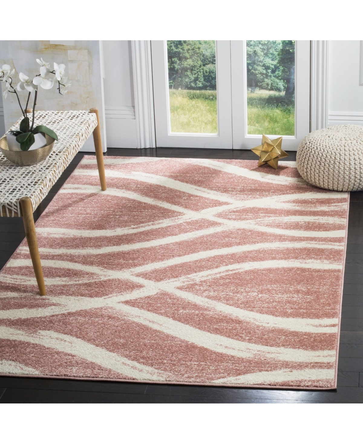 Safavieh Adirondack 125 Rose and Cream 5'1" x 7'6" Area Rug