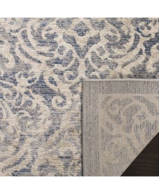 Brentwood BNT810 Light Gray and Blue 5'3" x 7'6" Area Rug