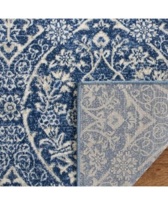 Brentwood BNT860 Navy and Light Gray 5'3" x 7'6" Area Rug