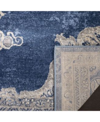 Brentwood BNT867 Navy and Light Gray 5'3" x 7'6" Area Rug