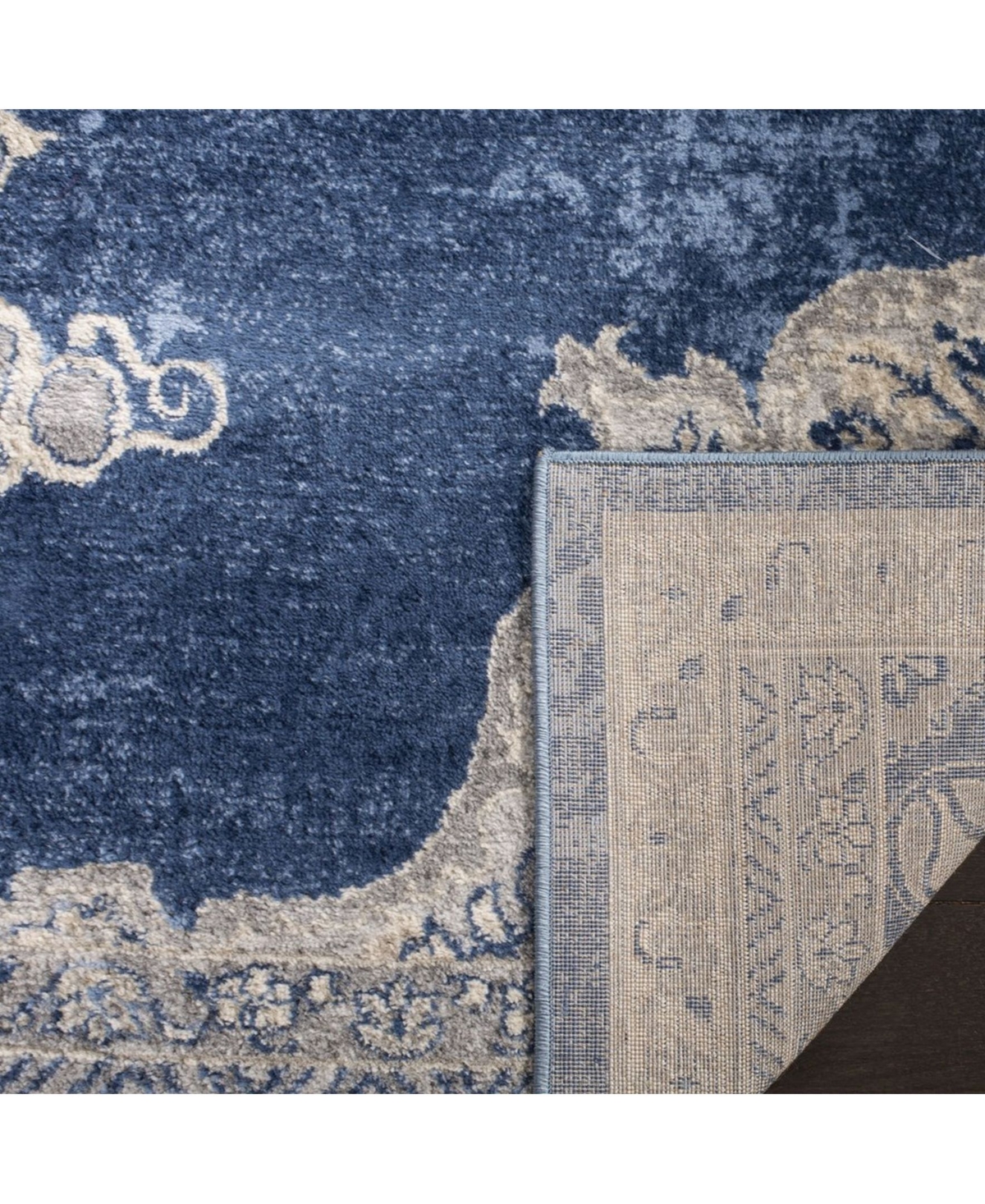 Safavieh Brentwood BNT867 Navy and Light Gray 5'3" x 7'6" Area Rug