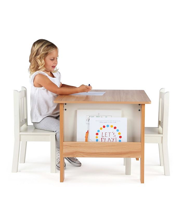 Humble Bee Kids Book Rack Storage Table and 2 Chairs - Macy's