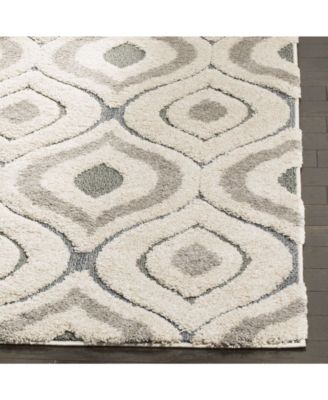 Florida Shag SG461 Cream and Light Blue 5'3" x 7'6" Area Rug