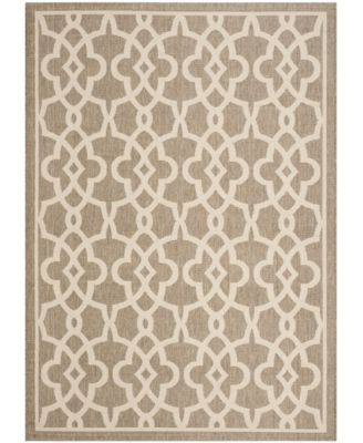 Courtyard CY6071 Mocha and Beige 5'3" x 7'7" Outdoor Area Rug