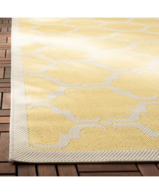 Courtyard CY6009 Yellow and Beige 5'3" x 7'7" Sisal Weave Outdoor Area Rug