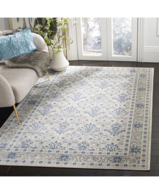 Brentwood BNT870 Light Gray and Blue 5'3" x 7'6" Area Rug