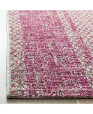 Courtyard CY8736 Light Gray and Fuchsia 5'3" x 7'7" Sisal Weave Outdoor Area Rug