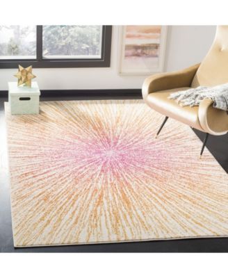 Evoke EVK228 Fuchsia and Cream 5'1" x 7'6" Area Rug