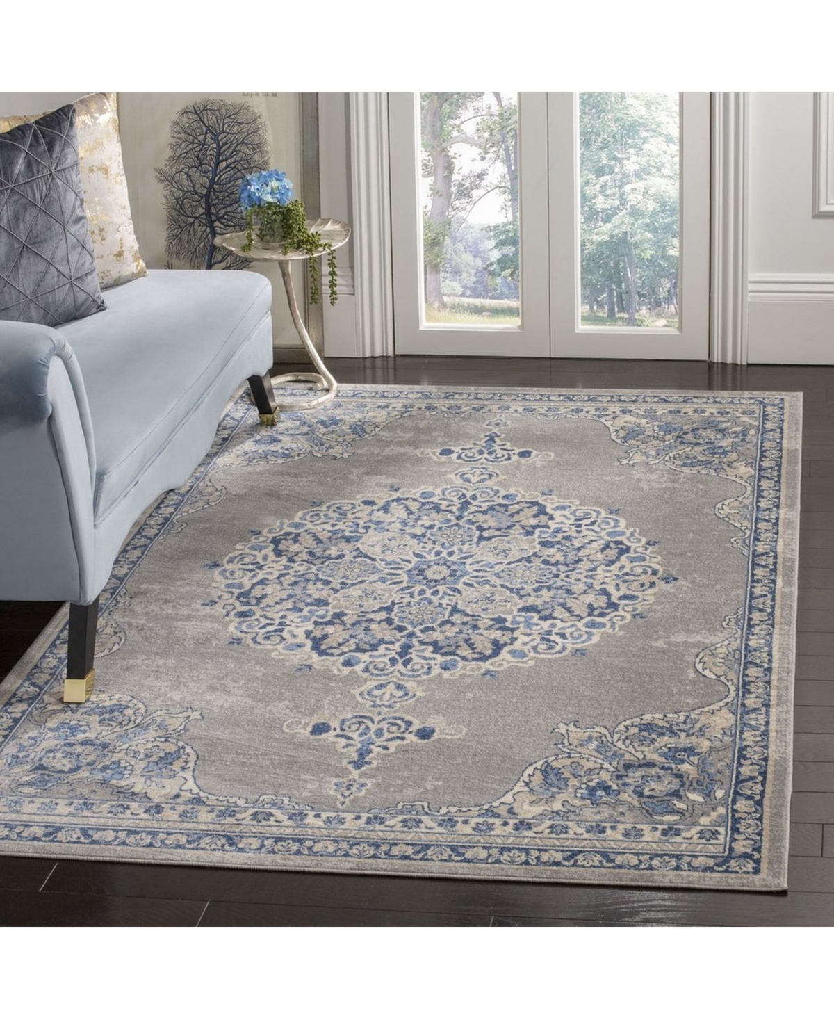 Safavieh Brentwood BNT867 Light Gray and Blue Area Rug