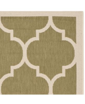 Courtyard CY6914 Green and Beige 5'3" x 7'7" Outdoor Area Rug