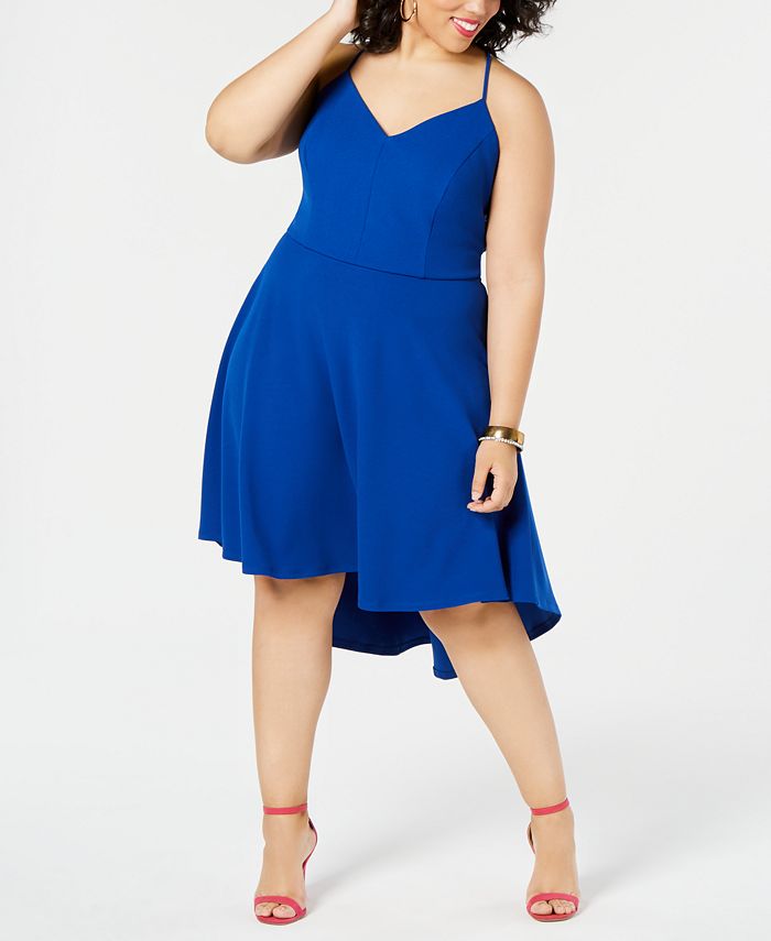 B Darlin Trendy Plus Size Racerback High-Low Dress, Created for Macy's ...