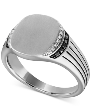 image of Esquire Men-s Jewelry Diamond Ring (1/8 ct. t.w.) in Sterling Silver, Created for Macy-s