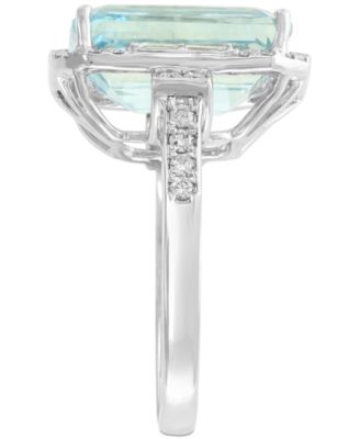 EFFY&reg; Aquamarine (6-7/8 ct. t.w.) & Diamond (1/2 ct. t.w.) Ring in 14k White Gold