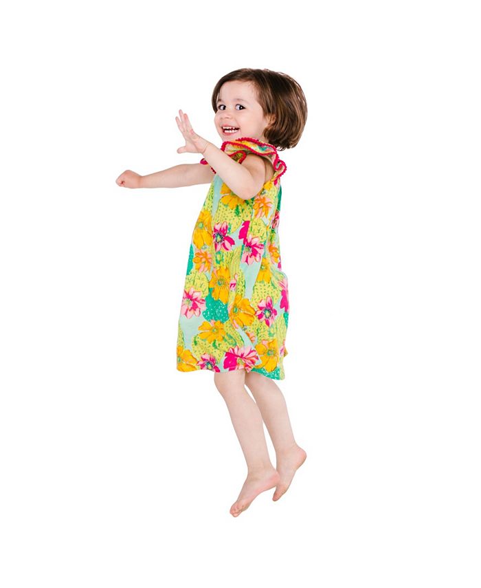 Masala Baby Girls Flutter Dress Cactus Floral - Macy's